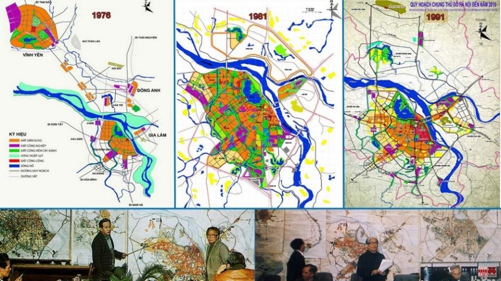 Bản đồ quy hoạch Hà Nội các năm 1976-1991 (Ảnh: Tạp chí kiến trúc Việt Nam)