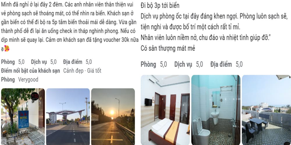 Đánh giá của khách hàng về Vân An 2 Hotel trên Google Maps 