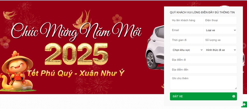 Đặt xe dễ dàng trên website Taxi Thịnh Hưng (Ảnh: Taxi Thịnh Hưng)