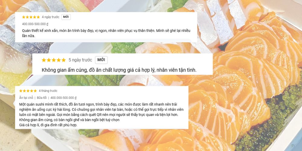 Không gian và hương vị sushi của nhà hàng được nhiều thực khách ưa chuộng 