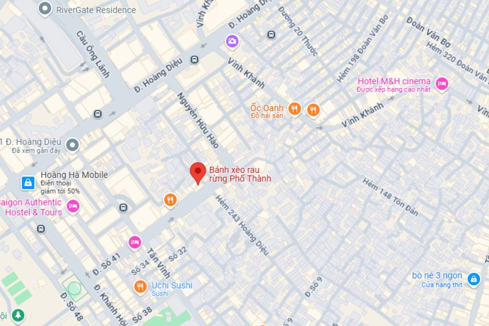 Bánh xèo rau rừng Phố Thành Phường 9, Quận 4 (Ảnh: Google Maps)