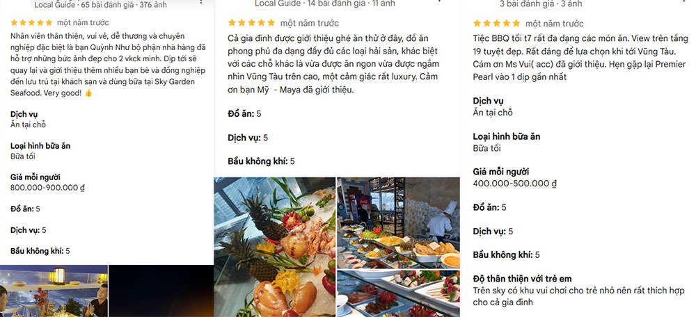 Đánh giá của khách hàng trên Google Maps (Ảnh: Google Maps)