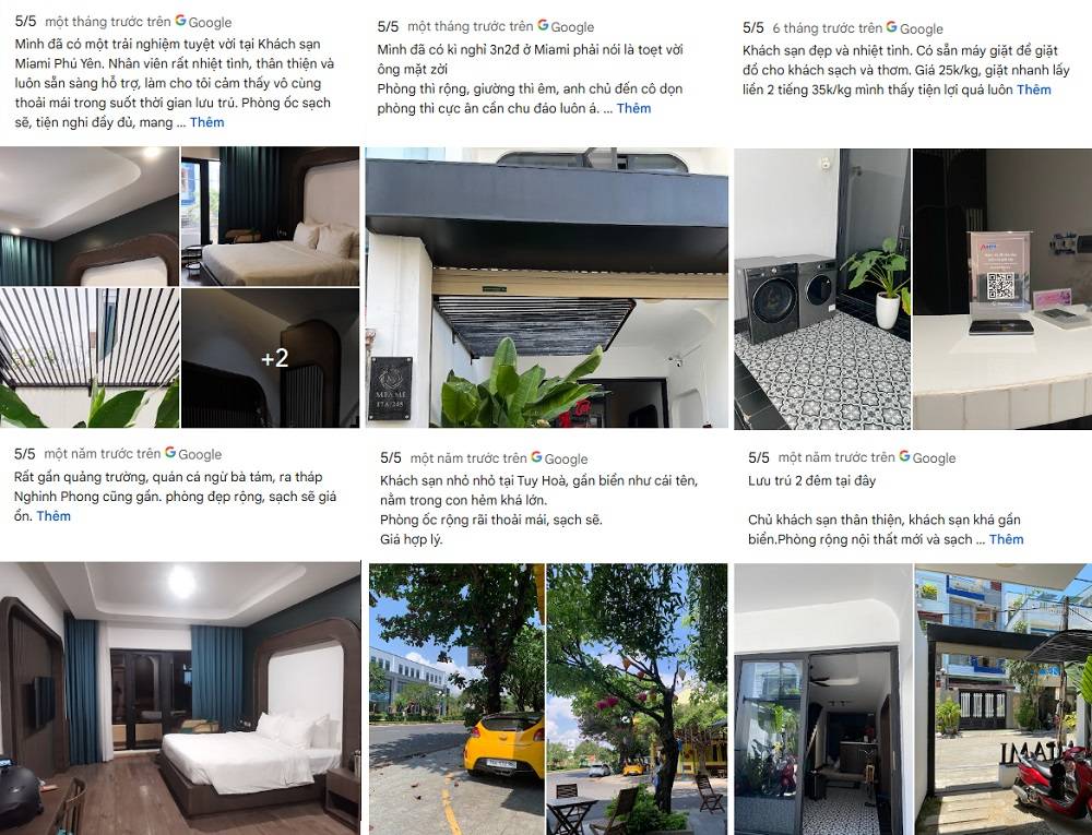 Đánh giá của khách hàng về Miami Hotel trên Google Maps