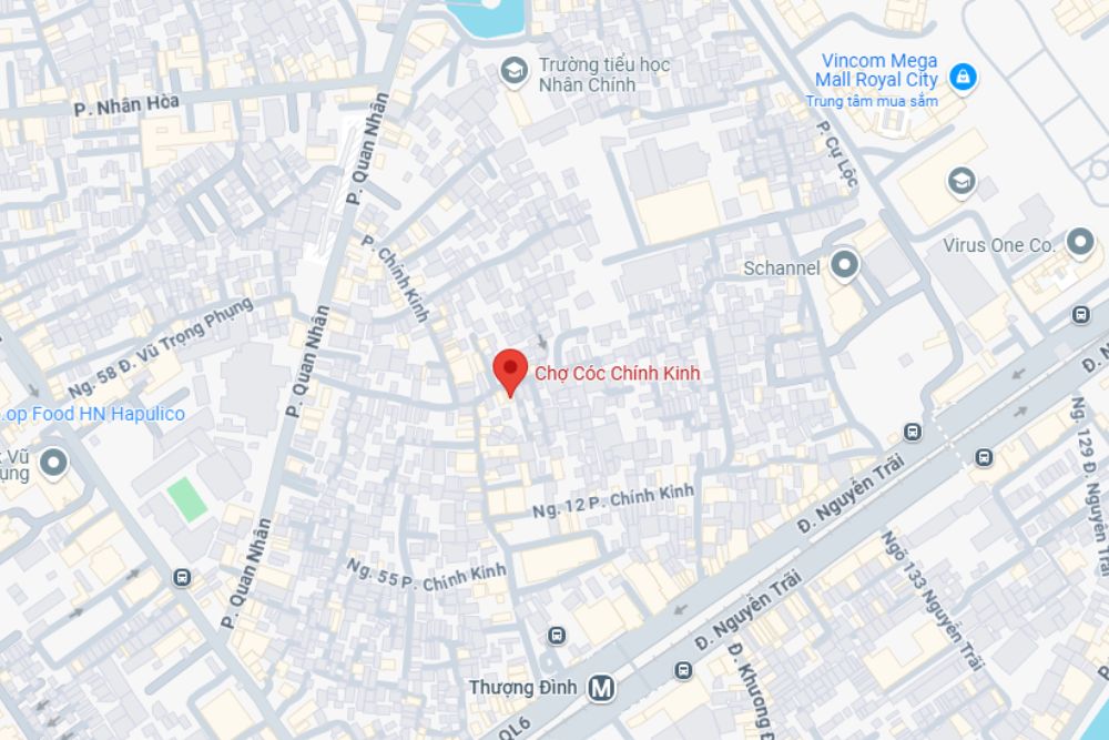 Chợ cóc Chính Kinh thuộc Thanh Xuân Trung, Thanh Xuân, Hà Nội (Ảnh: Google Maps)