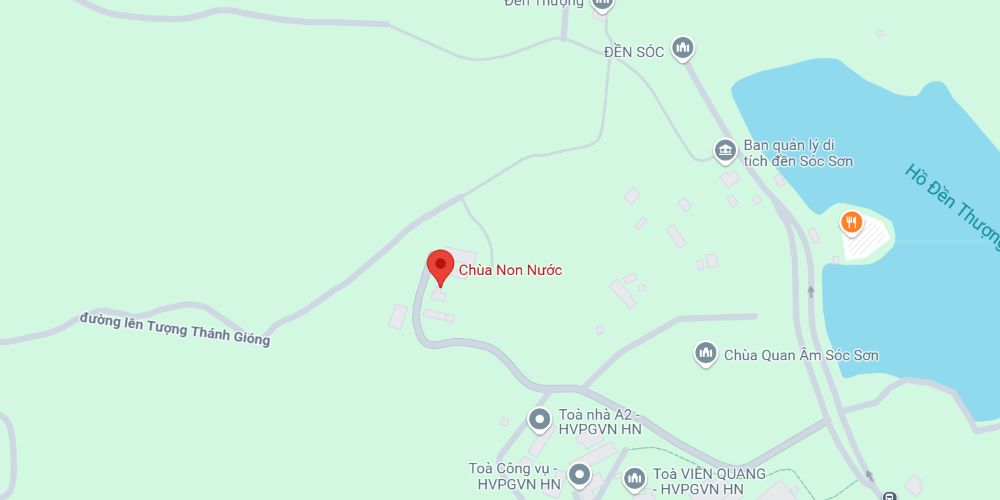 Địa chỉ chùa Non Nước Sóc Sơn trên bản đồ điện tử (Ảnh: Google Maps)