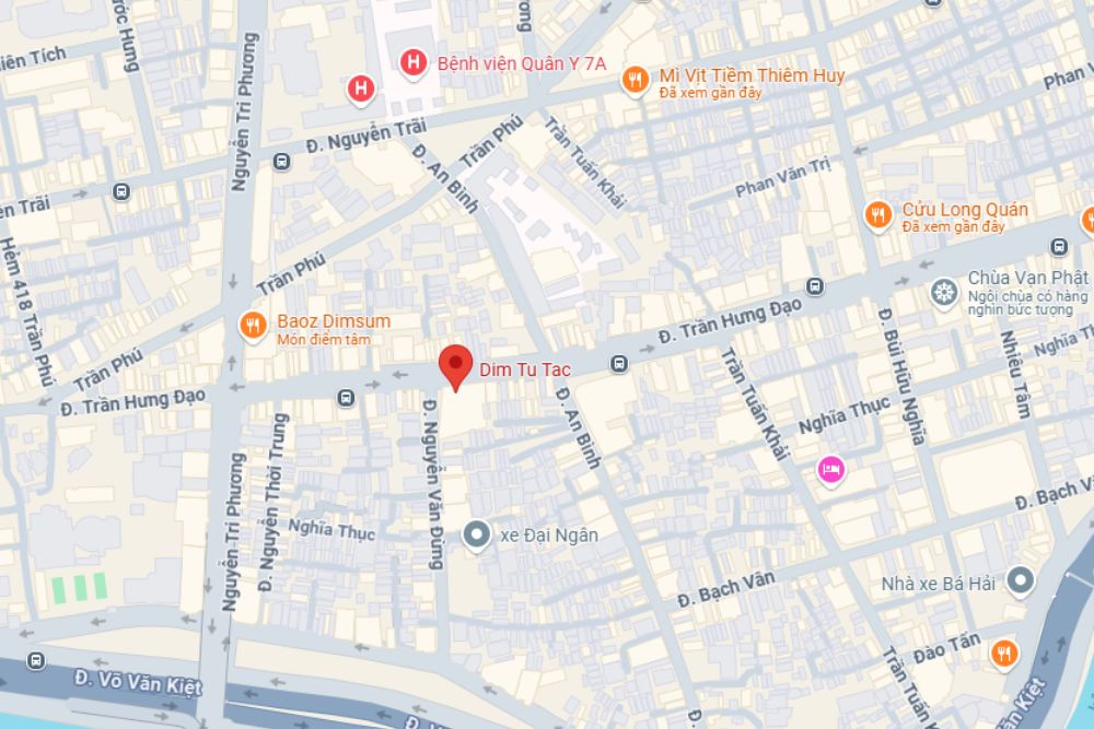 Dim Tu Tac nằm ở tòa nhà Hùng Vương Plaza, Phường 12, Quận 5 (Ảnh: Google Maps)