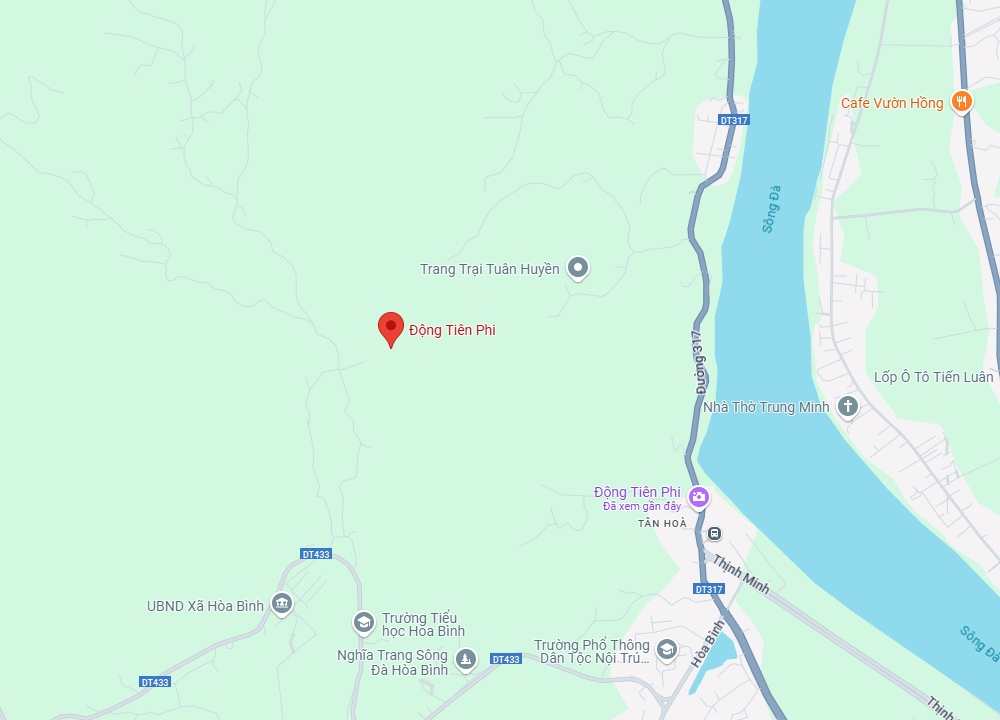 Động Tiên Phi thuộc địa bàn thành phố Hòa Bình (Ảnh: Google Maps)