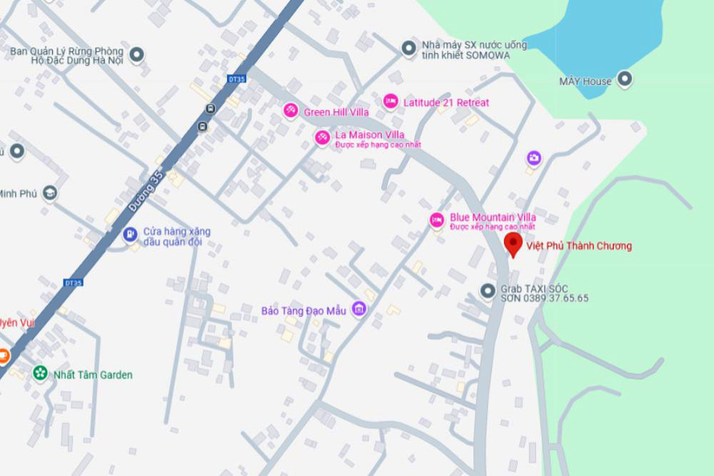 Địa chỉ Việt Phủ Thành Chương Hiền Ninh Sóc Sơn Hà Nội (Ảnh: Google Maps)