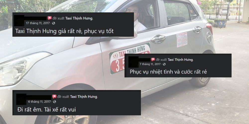 Những đề xuất khách hàng trên fanpage của taxi Hưng Thịnh 