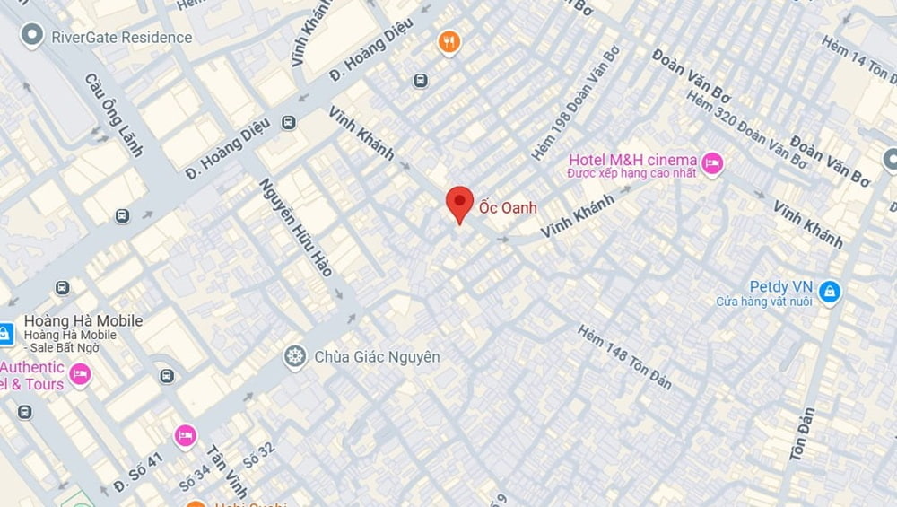 Ốc Oanh nằm ở số 534 trên đường Vĩnh Khánh (Ảnh: Google Maps)