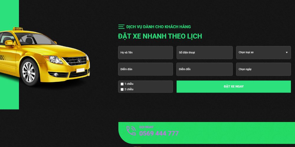 Khách hàng có thể để lại thông tin để đặt taxi An Phước ngay trên website