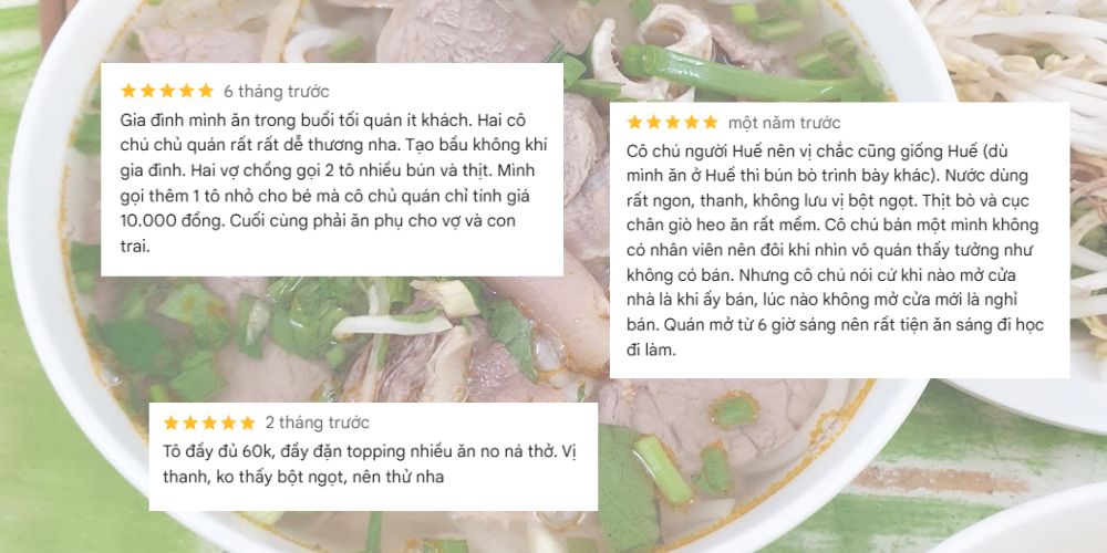 Bún bò Vinh Hiền đầy ắp topping với hương vị chuẩn xứ Huế 