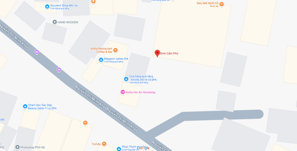 Vị trí đình Cẩm Phô trê bản đồ (Ảnh: Google maps)