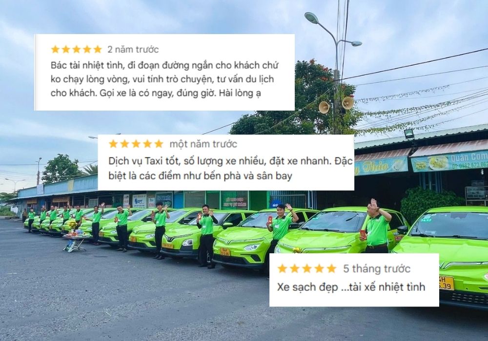 Khách hàng đánh giá 5 sao cho chất lượng dịch vụ Taxi Nam Thắng (Ảnh: Google Maps)