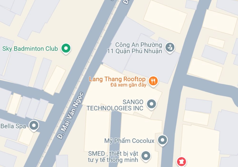 Tọa độ của Lang Thang Rooftop trên bản đồ thành phố (Ảnh: Google Maps)