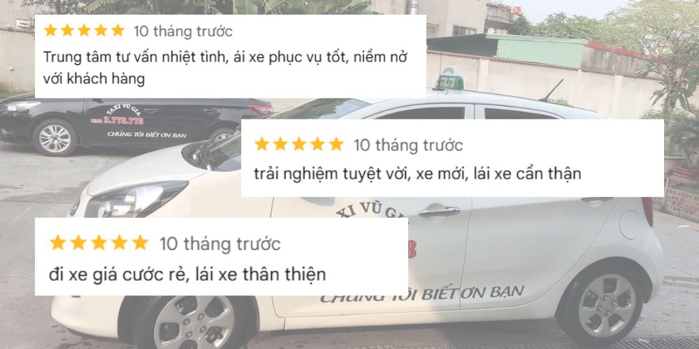 Trải nghiệm khách hàng về dịch vụ taxi Vũ Gia