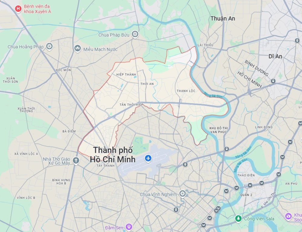 Toàn cảnh bản đồ Quận 12 TP HCM theo Google Maps