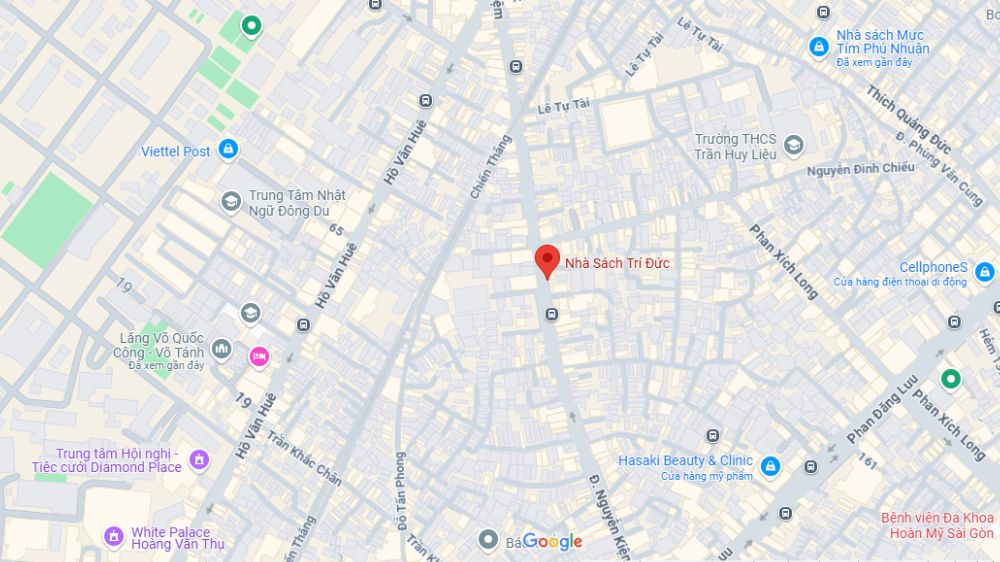 Nhà sách nằm tại 470 Đ. Nguyễn Kiệm, Phường 4, Phú Nhuận (Ảnh: Google Maps)