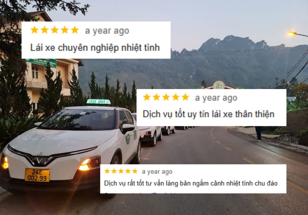 Những dòng phản hồi Xanh Taxi Sapa của hành khách trải nghiệm dịch vụ (Ảnh: Google Maps)