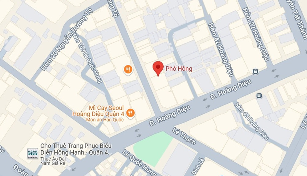 Phở Hồng Quận 4 là một trong những quán phở Bắc được nhiều người yêu thích (Ảnh: Google Maps)