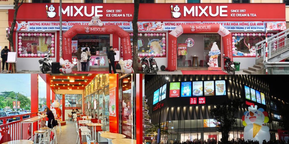 Mixue là thương hiệu nổi tiếng tại Trung Quốc và có mặt trên nhiều tỉnh thành Việt Nam 