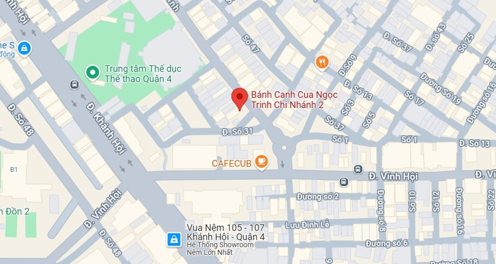 Bánh canh cua Ngọc Trinh Quận 4 chi nhánh 2 nằm ở đường Tân Vĩnh (Ảnh: Google Maps)