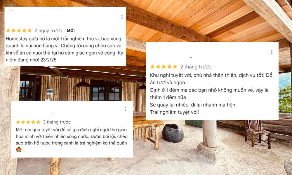 Meng Lake homestay nhận được nhiều phản hồi tích cực từ du khách 