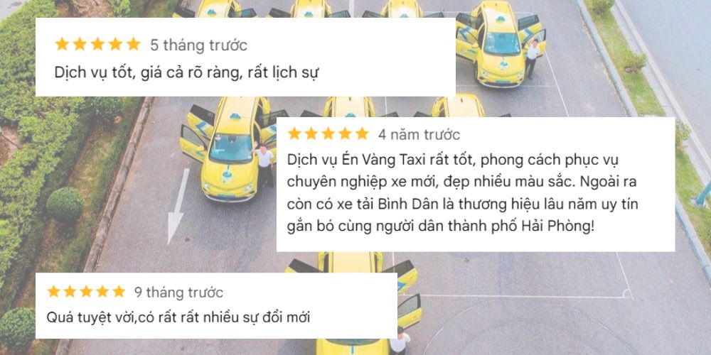 Nhận xét khách hàng về dịch vụ taxi Én Vàng