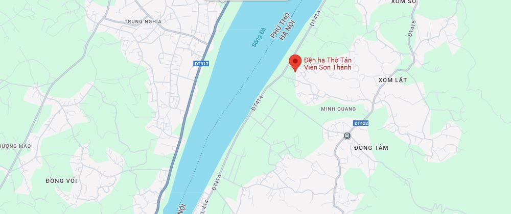 Địa chỉ Đền Hạ trên bản đồ điện tử (Ảnh: Google Maps)