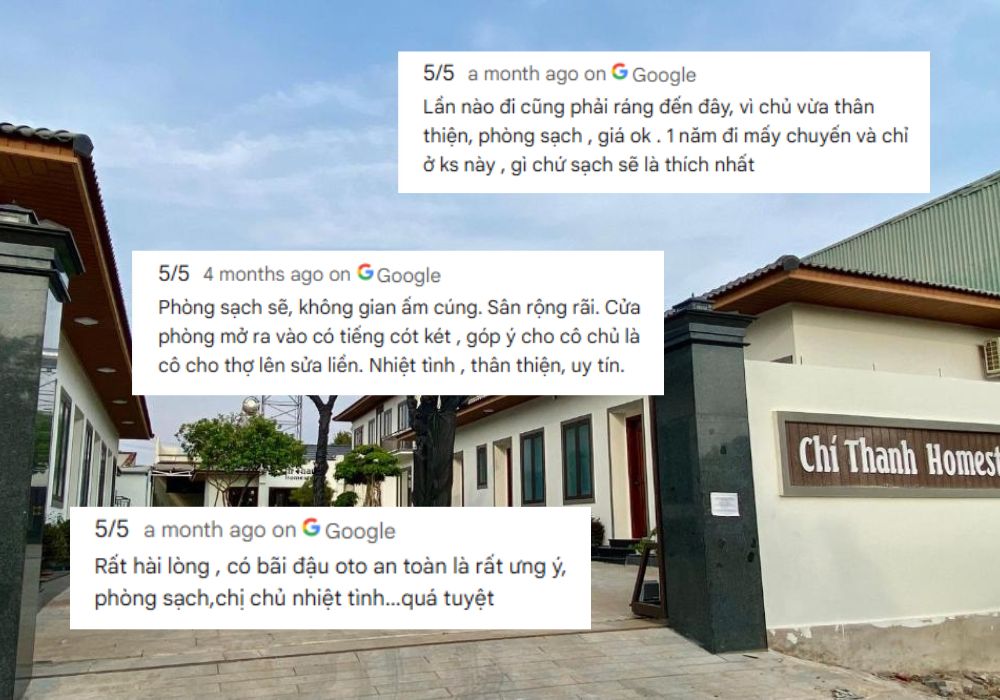 Chí Thanh Homestay nhận được nhiều đánh giá tốt về chất lượng dịch vụ (Ảnh: Google Maps)