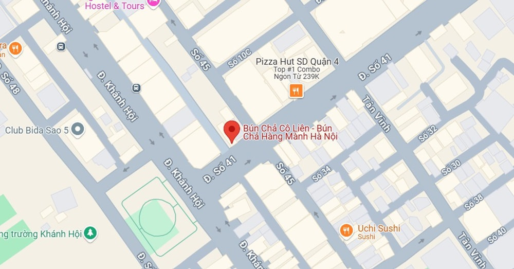 Địa chỉ của quán Bún Chả Cô Liên (Ảnh: Google Maps)