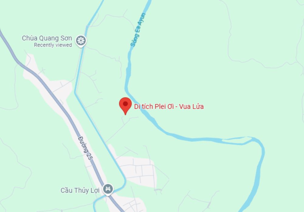 Plei Ơi từng là nơi lưu trú của các vị vua lửa (Ảnh: Google Maps)