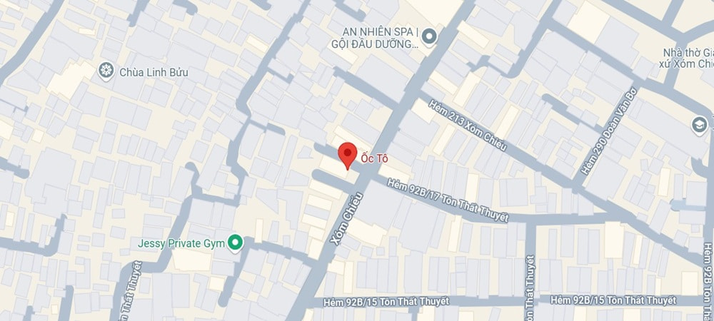 Ốc Tô Xóm Chiếu nằm giữa khu ăn vặt Quận 4 nhộn nhịp (Ảnh: Google Maps)