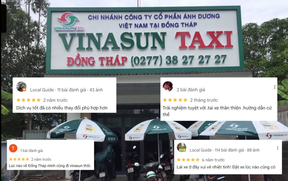 Chi nhánh Vinasun taxi tại Đồng Tháp cung cấp dịch vụ tốt với đội ngũ nhân viên thân thiện (Ảnh: Google Maps)