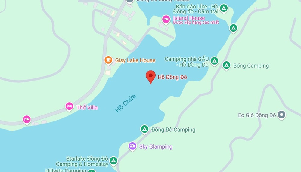 Địa chỉ của hồ Đồng Đò Sóc Sơn (Ảnh: Google Maps)