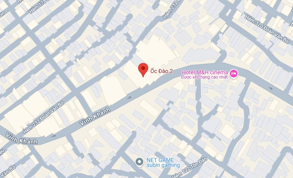 Ốc Đào 2 nằm trên đường Vĩnh Khánh, Quận 4 (Ảnh: Google Maps)