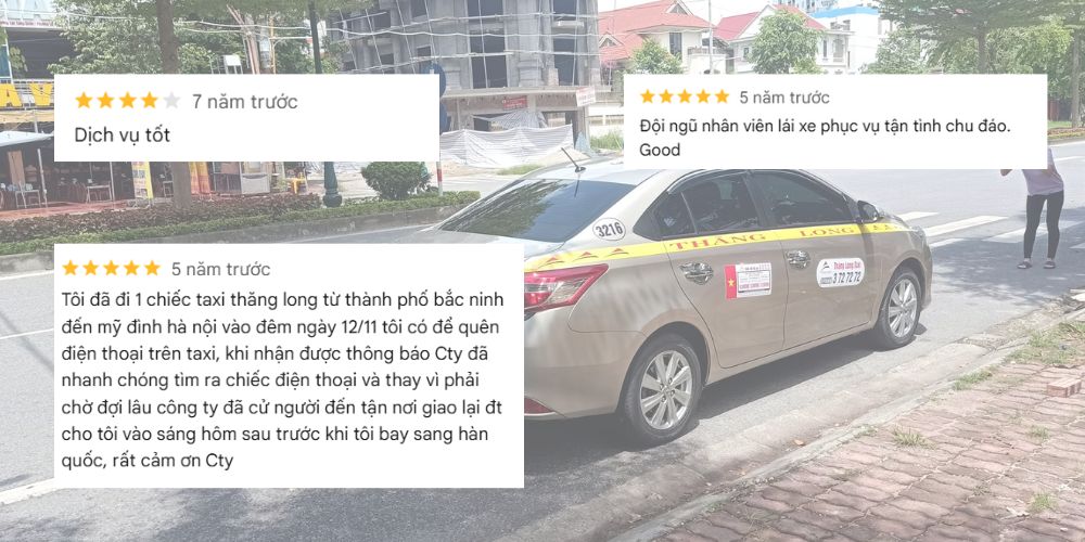 Đánh giá khách hàng về dịch vụ Taxi Thăng Long Bắc Ninh