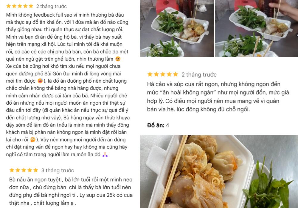 Những feedback đầy yêu thương của khách hàng khi ghé ăn tại quán 