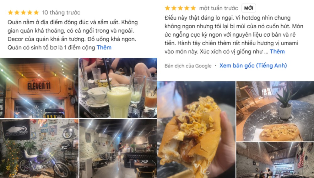 Nhiều khách hàng đánh giá cao vị trí trung tâm, không gian thoáng của quán (Ảnh: Google Maps)