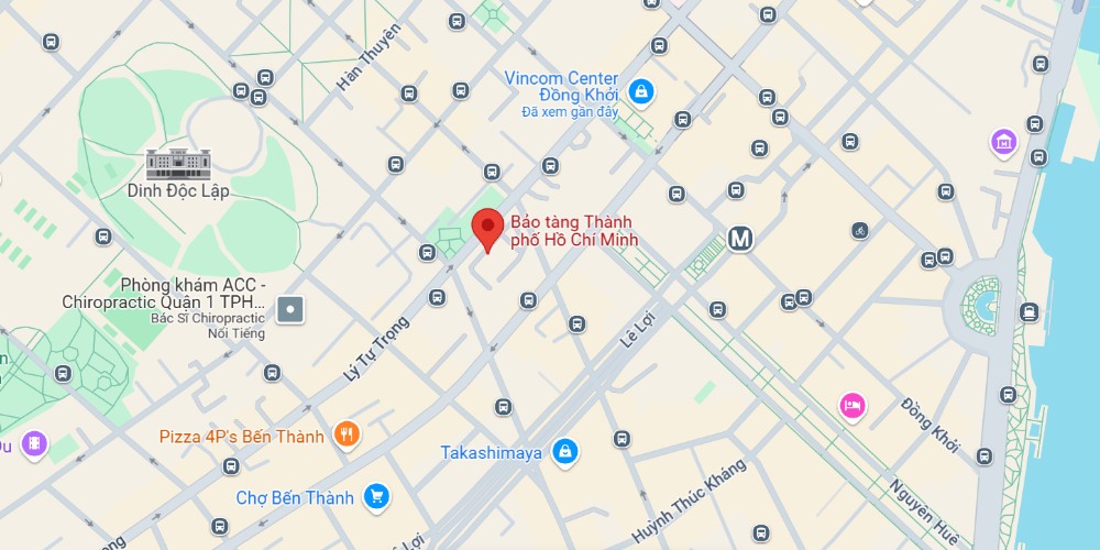 Vị trí của Bảo tàng thành phố Hồ Chí Minh trên bản đồ (Ảnh: Google Maps)