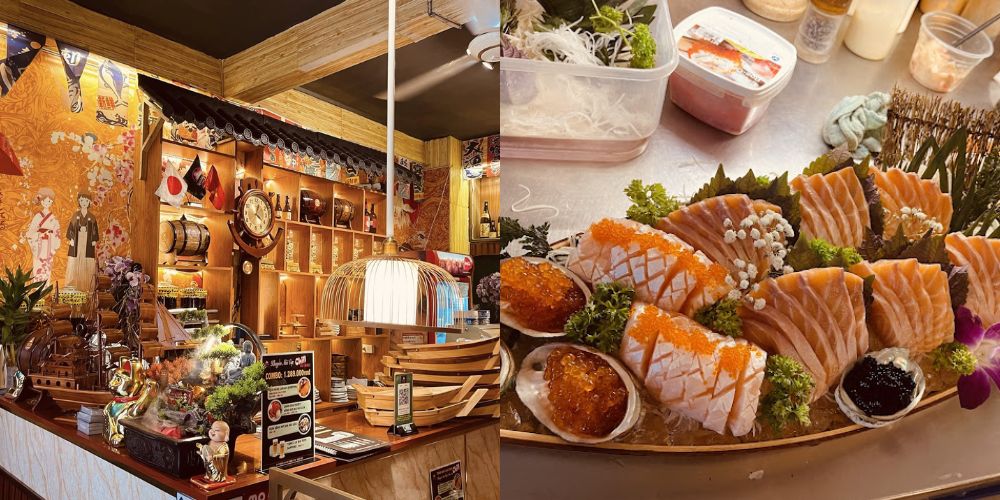 Hali Sushi nổi bật với tông màu vàng mang đến cảm giác ấm áp cho thực khách