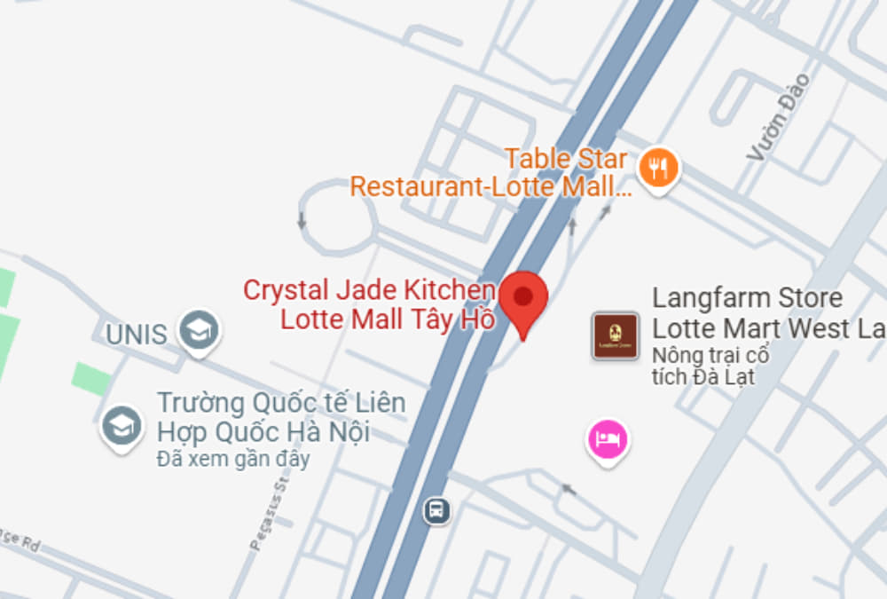 Crystal Jade Kitchen các trường Quốc tế Liên Hợp Hà Nội khoảng 1,5km (Ảnh: Google Maps)