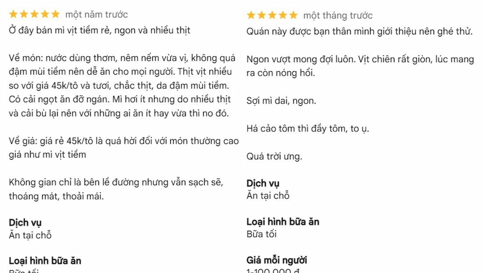 Mì vịt tiềm Phước có giá cả hợp lý với túi tiền của nhiều khách hàng 