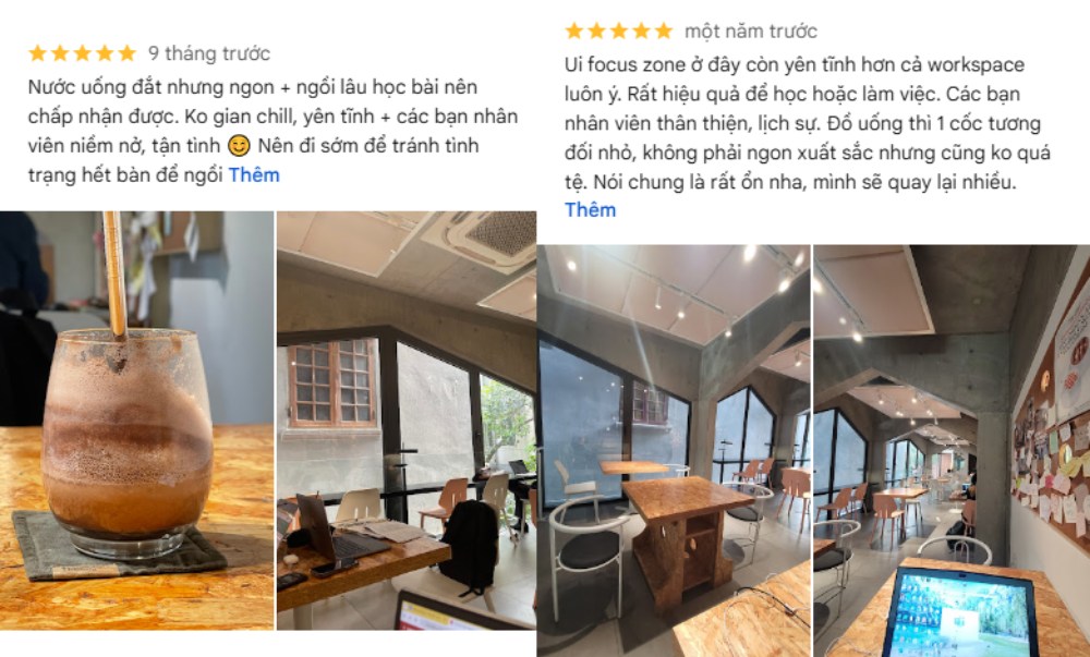 Đồ uống ngon, không gian yên tĩnh phù hợp cho dân văn phòng (Ảnh: Google Maps)