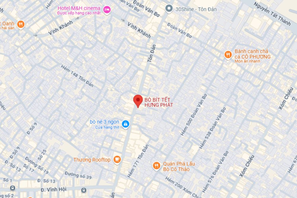 Bò bít tết Hưng Phát tại số 147 Tôn Đản, Phường 15, Quận 4 (Ảnh: Google Maps)