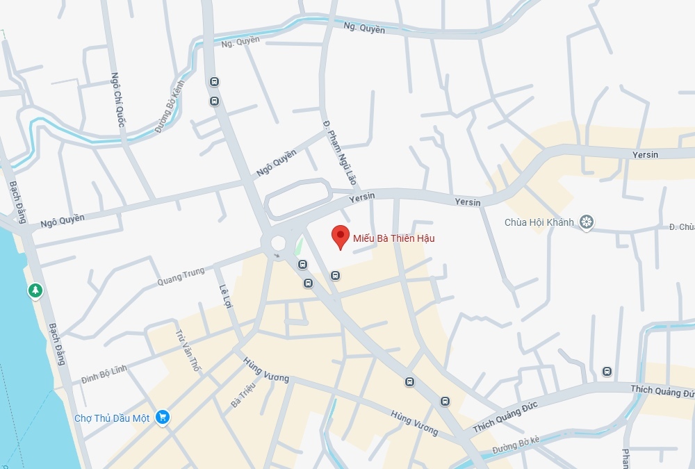 Chùa Bà Thiên Hậu tọa lạc trên đường Nguyễn Du (Ảnh: Google Maps)