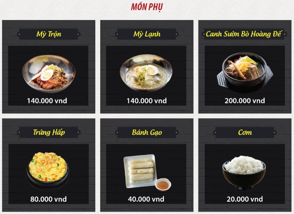 Các món ăn phụ trong menu Meat Plus Hồ Tây sẽ giúp bữa ăn của bạn chuẩn vị Hàn Quốc