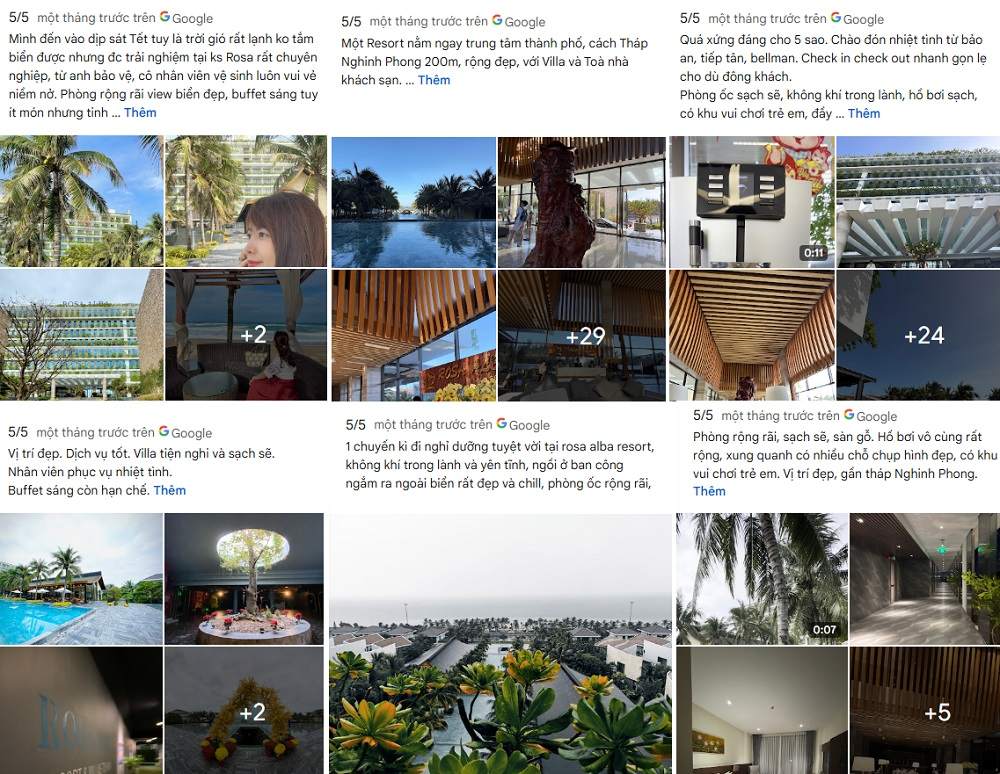 Đánh giá của khách hàng trên Google Maps