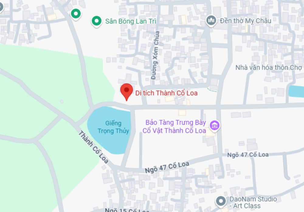 Bạn có thể đi phượt bằng xe máy tham quan khu Thành Cổ Loa (Ảnh: Google Maps)