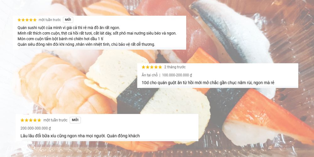 Đánh giá khách hàng về nhà hàng Mr.Tôm - Sushi Gò Vấp Lê Văn Thọ